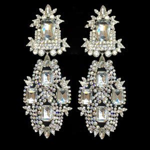 Earrings Clear Crystal Art Deco