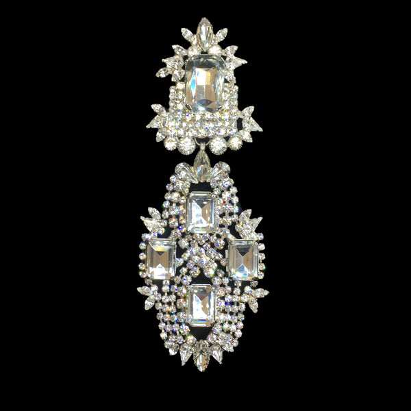 Earrings Clear Crystal Art Deco