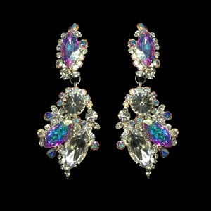 AB and Clear Crystal Detailed Earrings