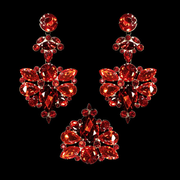Red Siam Crystal Large Earrings