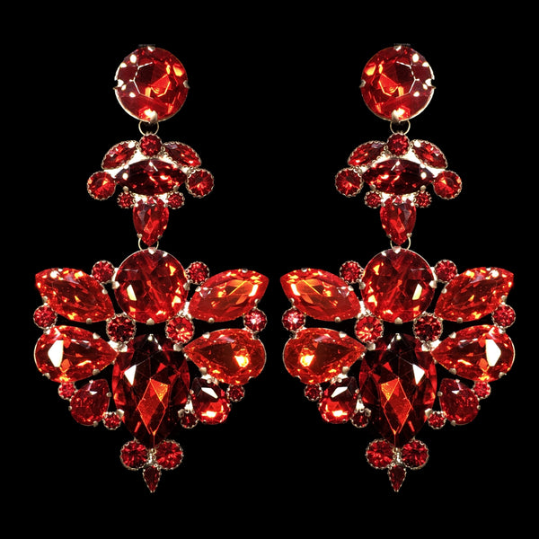 Red Siam Crystal Large Earrings
