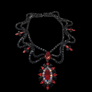 Black Red and AB Necklace