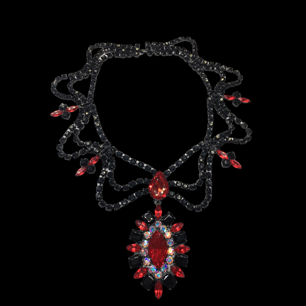 Black Red and AB Necklace